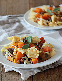 Tortellini with Butternut Squash, Mushrooms, Gruyere, and Optional Sausage | Kitchen Treaty
